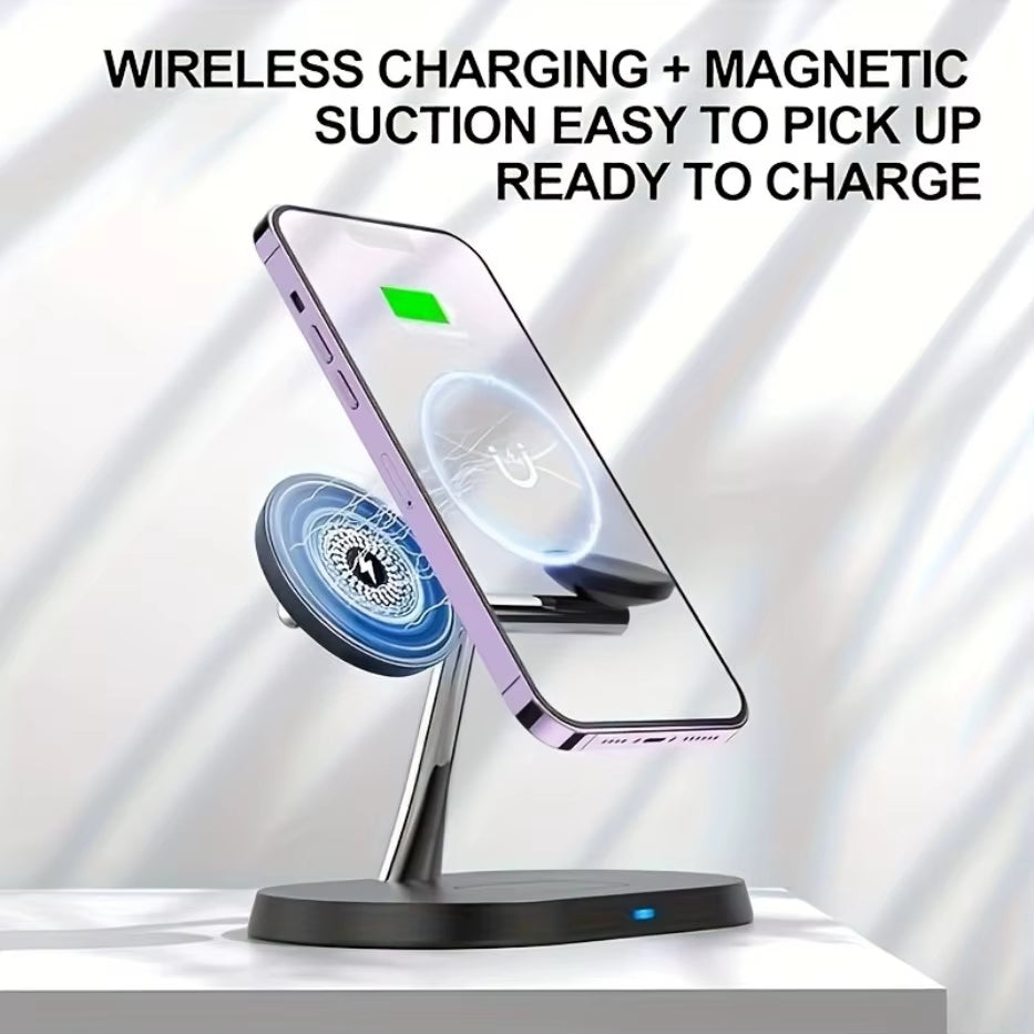 3 in 1 100W Magnetic Wireless Charger Stand for Magsafe Iphone 16 15 14 13 12 Apple Watch 8 7 Airpods Pro Fast Charging Station