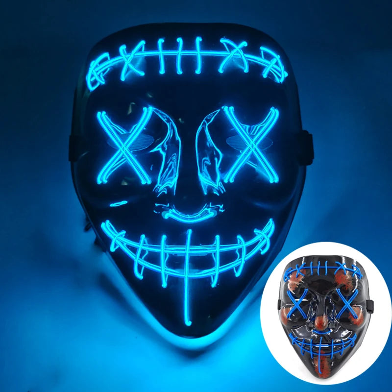 Multi Style Glowing LED Purge Mask Professional Wireless Luminous Party Mask Flashing Decorative Headgear Masker for Halloween