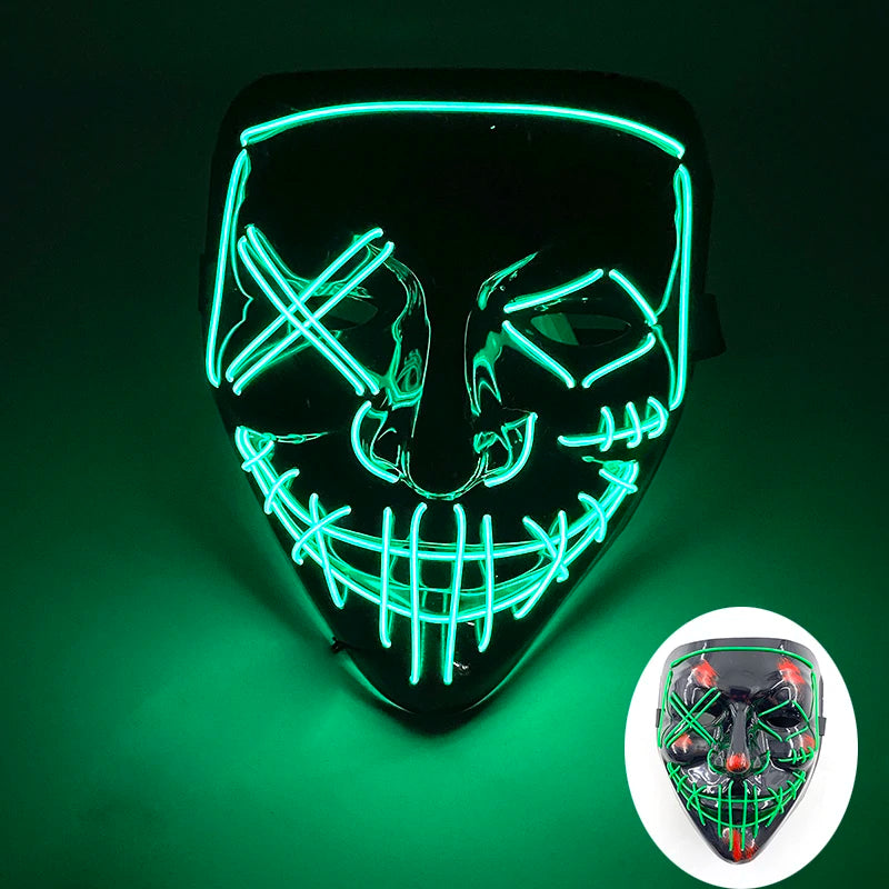 Multi Style Glowing LED Purge Mask Professional Wireless Luminous Party Mask Flashing Decorative Headgear Masker for Halloween