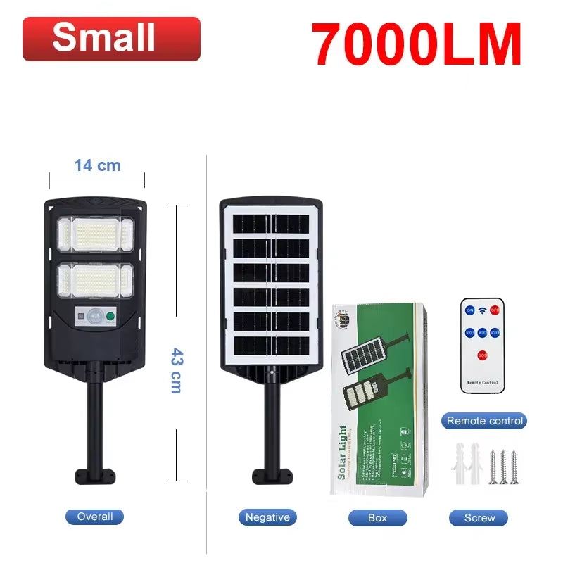 Outdoor Solar Powered LED Street Light with Motion Sensor Waterproof Garden Lighting Lamp Sun Charge Solar Spotlighting