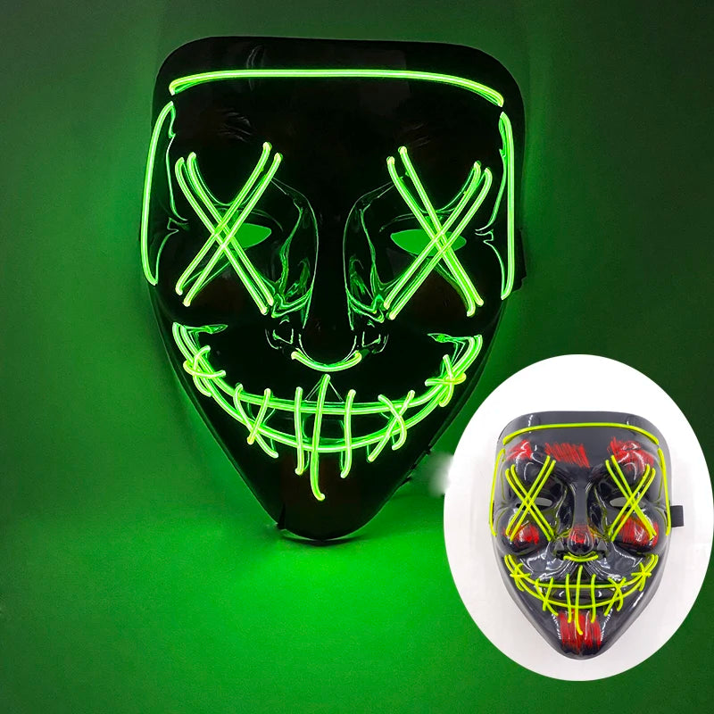 Multi Style Glowing LED Purge Mask Professional Wireless Luminous Party Mask Flashing Decorative Headgear Masker for Halloween
