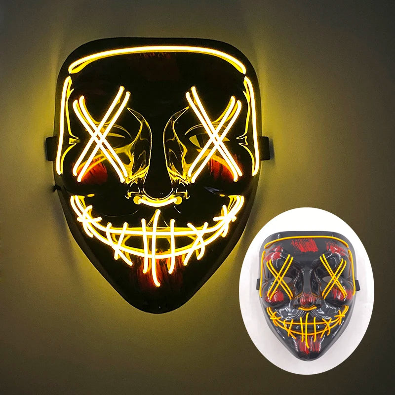 Multi Style Glowing LED Purge Mask Professional Wireless Luminous Party Mask Flashing Decorative Headgear Masker for Halloween
