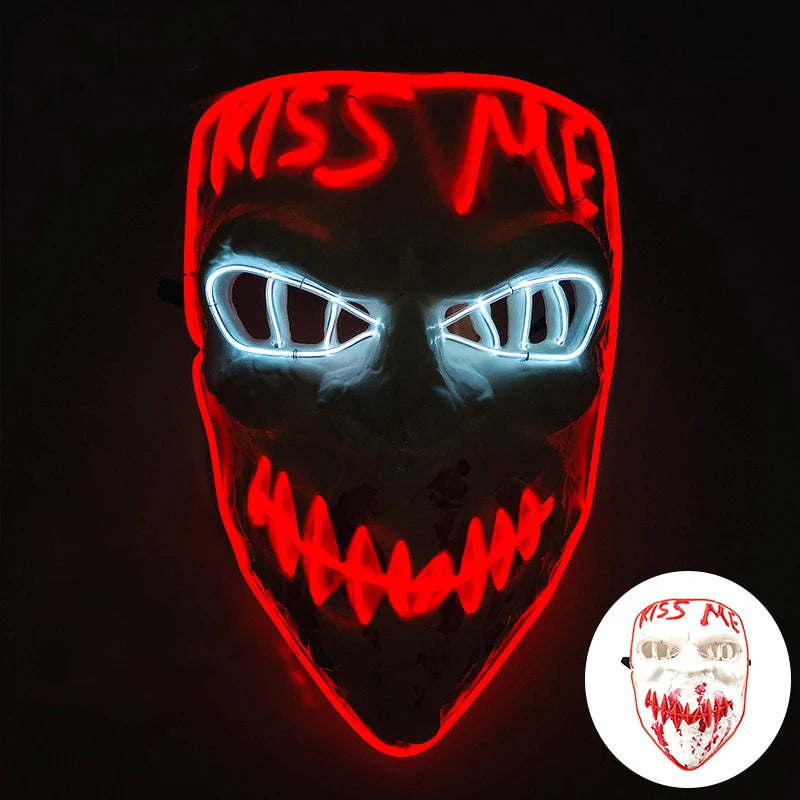 Multi Style Glowing LED Purge Mask Professional Wireless Luminous Party Mask Flashing Decorative Headgear Masker for Halloween