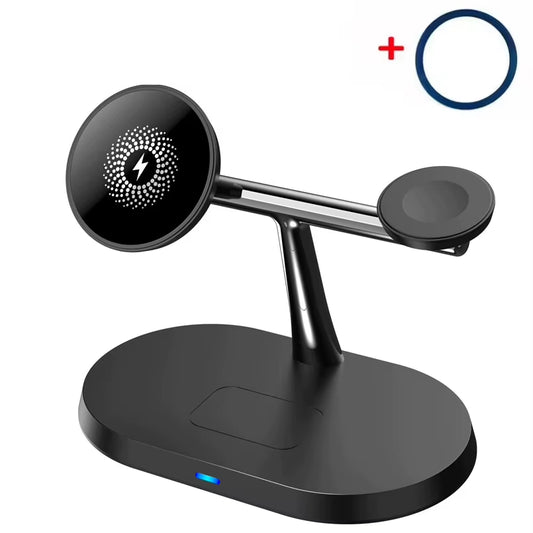 3 in 1 100W Magnetic Wireless Charger Stand for Magsafe Iphone 16 15 14 13 12 Apple Watch 8 7 Airpods Pro Fast Charging Station