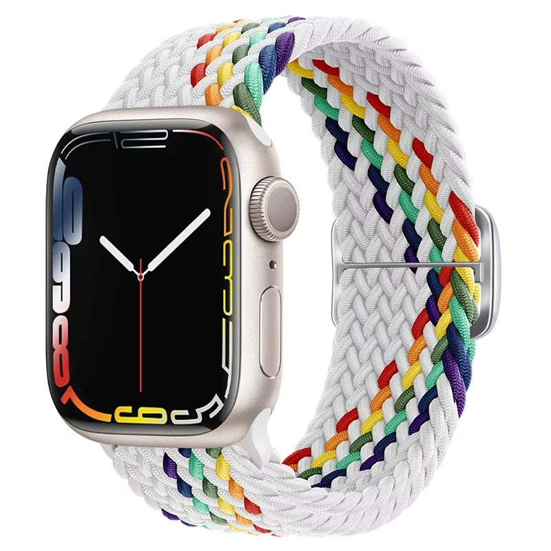 Braided Loop for  Watch Strap 44Mm 40Mm 45Mm 41Mm 42Mm 38Mm 49Mm Elastic Solo Bracelet Iwatch Series 7 Se 3 6 Ultra 8 Band