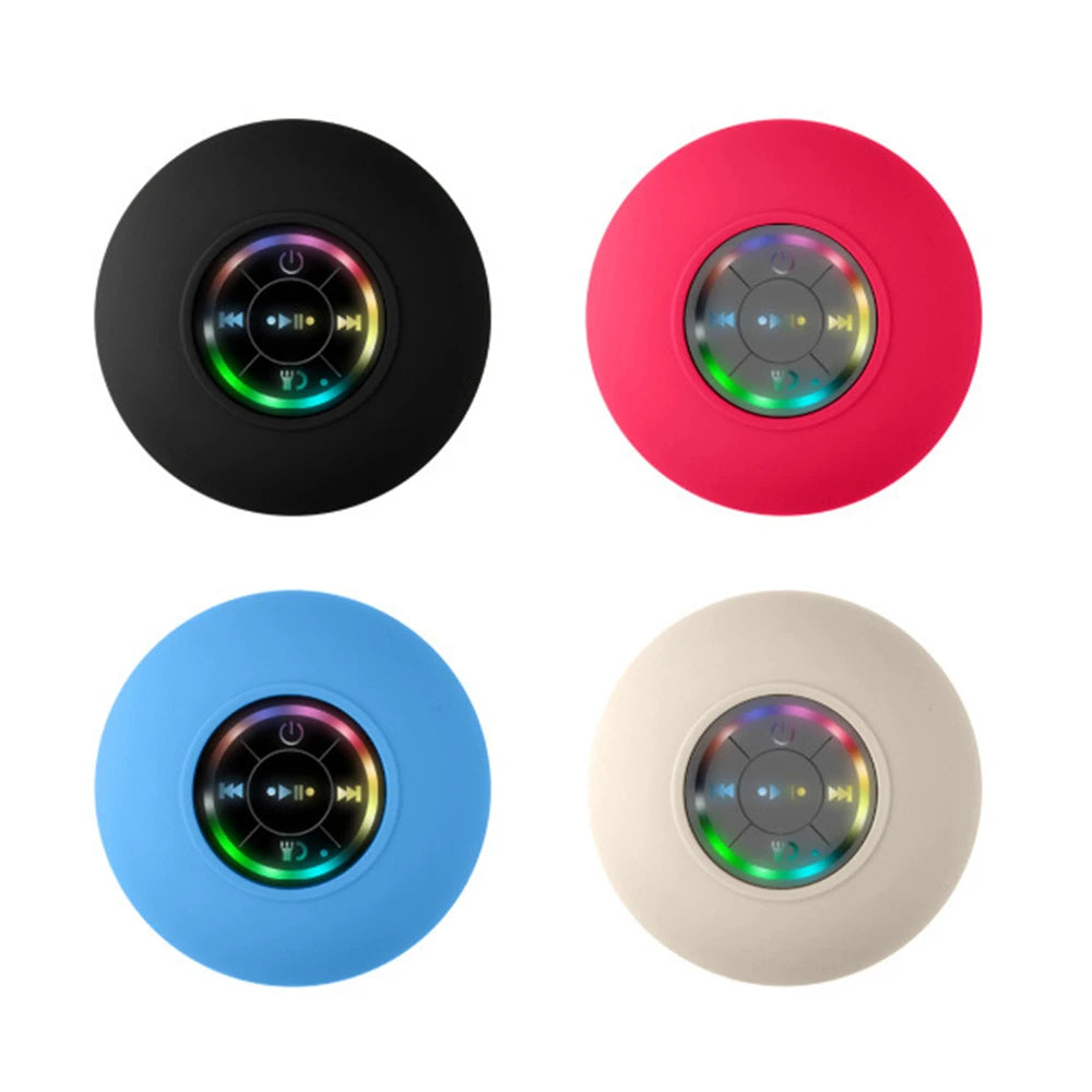 Waterproof Mini Bluetooth Speaker Shower Subwoofer Handsfree Loudspeaker with Suction Cup Mic for Bathroom Pool Beach Car Phone
