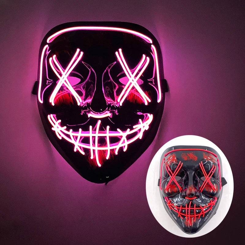 Multi Style Glowing LED Purge Mask Professional Wireless Luminous Party Mask Flashing Decorative Headgear Masker for Halloween