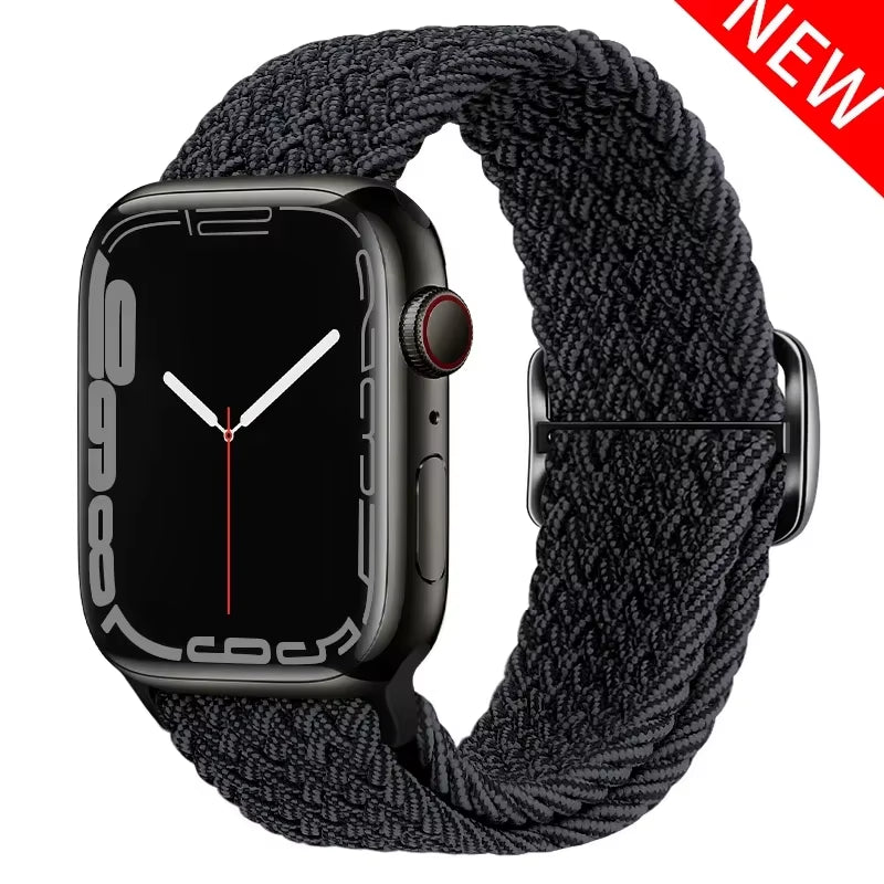 Braided Loop for  Watch Strap 44Mm 40Mm 45Mm 41Mm 42Mm 38Mm 49Mm Elastic Solo Bracelet Iwatch Series 7 Se 3 6 Ultra 8 Band