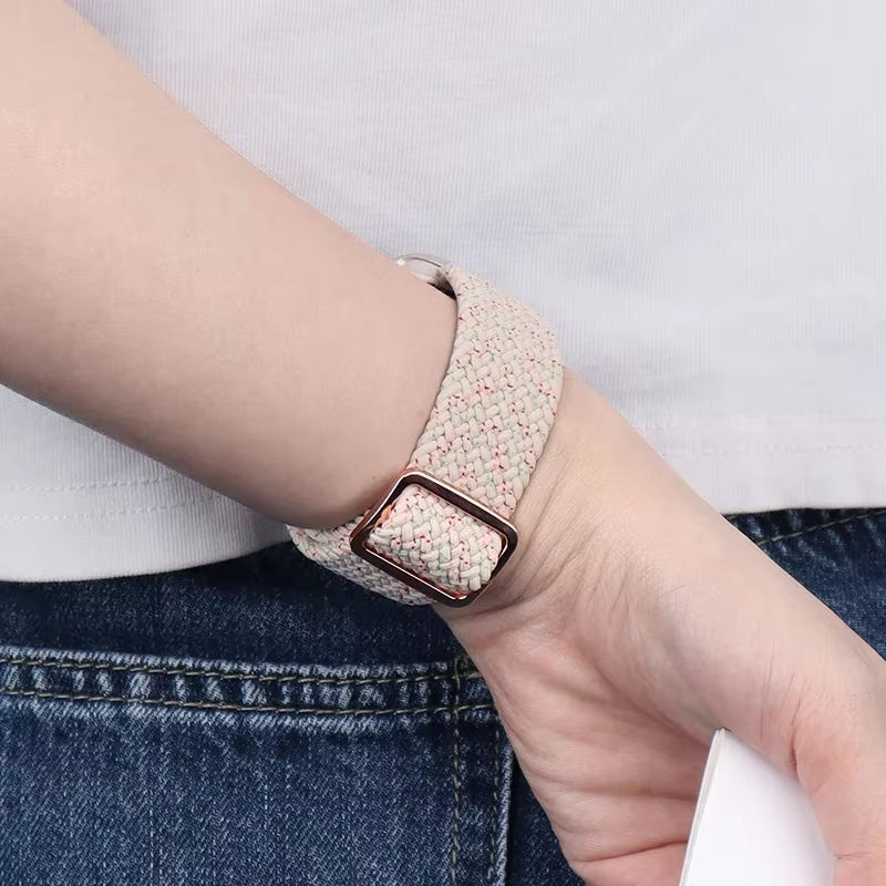 Braided Loop for  Watch Strap 44Mm 40Mm 45Mm 41Mm 42Mm 38Mm 49Mm Elastic Solo Bracelet Iwatch Series 7 Se 3 6 Ultra 8 Band