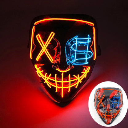 Multi Style Glowing LED Purge Mask Professional Wireless Luminous Party Mask Flashing Decorative Headgear Masker for Halloween