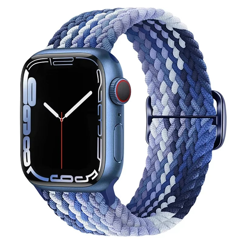 Braided Loop for  Watch Strap 44Mm 40Mm 45Mm 41Mm 42Mm 38Mm 49Mm Elastic Solo Bracelet Iwatch Series 7 Se 3 6 Ultra 8 Band