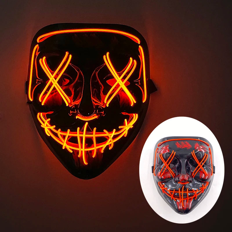 Multi Style Glowing LED Purge Mask Professional Wireless Luminous Party Mask Flashing Decorative Headgear Masker for Halloween