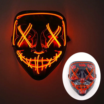 Multi Style Glowing LED Purge Mask Professional Wireless Luminous Party Mask Flashing Decorative Headgear Masker for Halloween