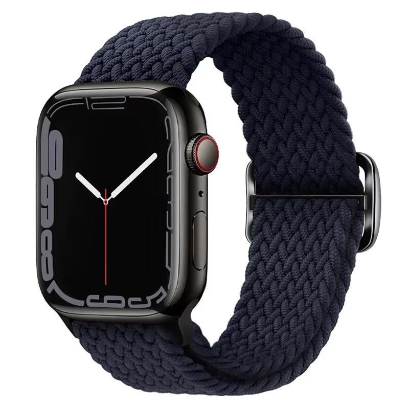 Braided Loop for  Watch Strap 44Mm 40Mm 45Mm 41Mm 42Mm 38Mm 49Mm Elastic Solo Bracelet Iwatch Series 7 Se 3 6 Ultra 8 Band