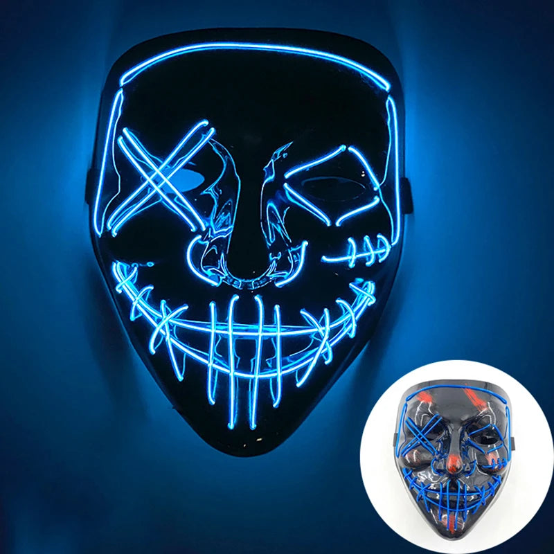 Multi Style Glowing LED Purge Mask Professional Wireless Luminous Party Mask Flashing Decorative Headgear Masker for Halloween
