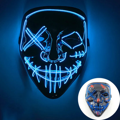 Multi Style Glowing LED Purge Mask Professional Wireless Luminous Party Mask Flashing Decorative Headgear Masker for Halloween