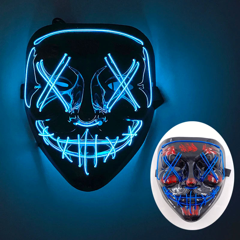 Multi Style Glowing LED Purge Mask Professional Wireless Luminous Party Mask Flashing Decorative Headgear Masker for Halloween