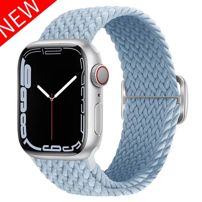 Braided Loop for  Watch Strap 44Mm 40Mm 45Mm 41Mm 42Mm 38Mm 49Mm Elastic Solo Bracelet Iwatch Series 7 Se 3 6 Ultra 8 Band