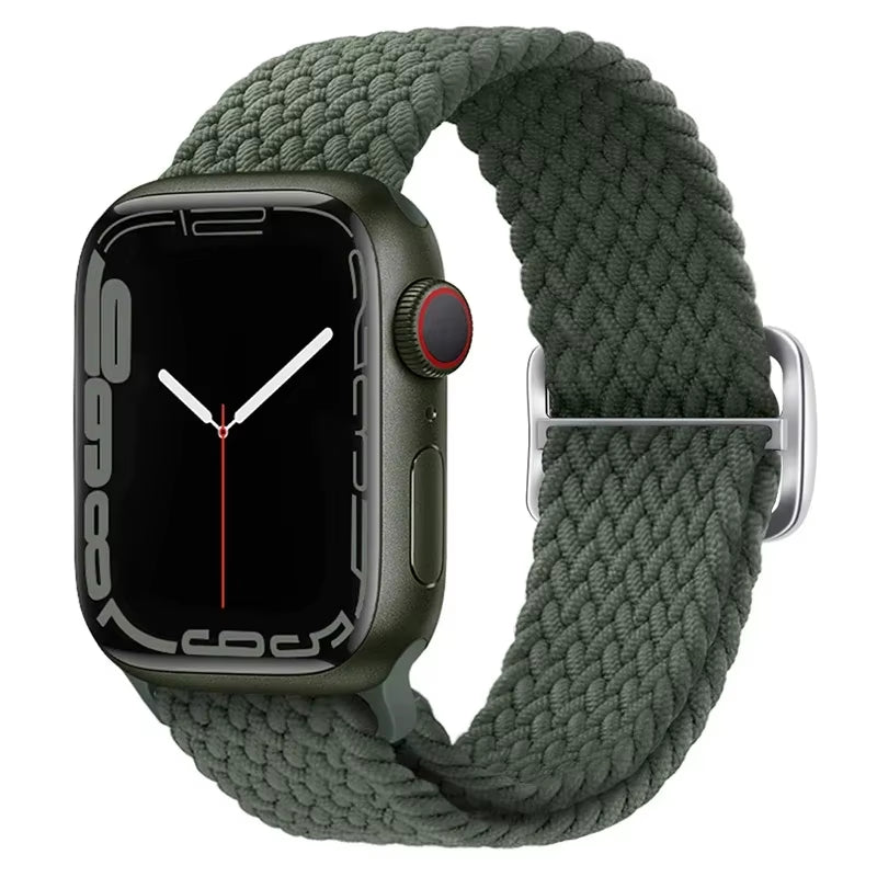 Braided Loop for  Watch Strap 44Mm 40Mm 45Mm 41Mm 42Mm 38Mm 49Mm Elastic Solo Bracelet Iwatch Series 7 Se 3 6 Ultra 8 Band