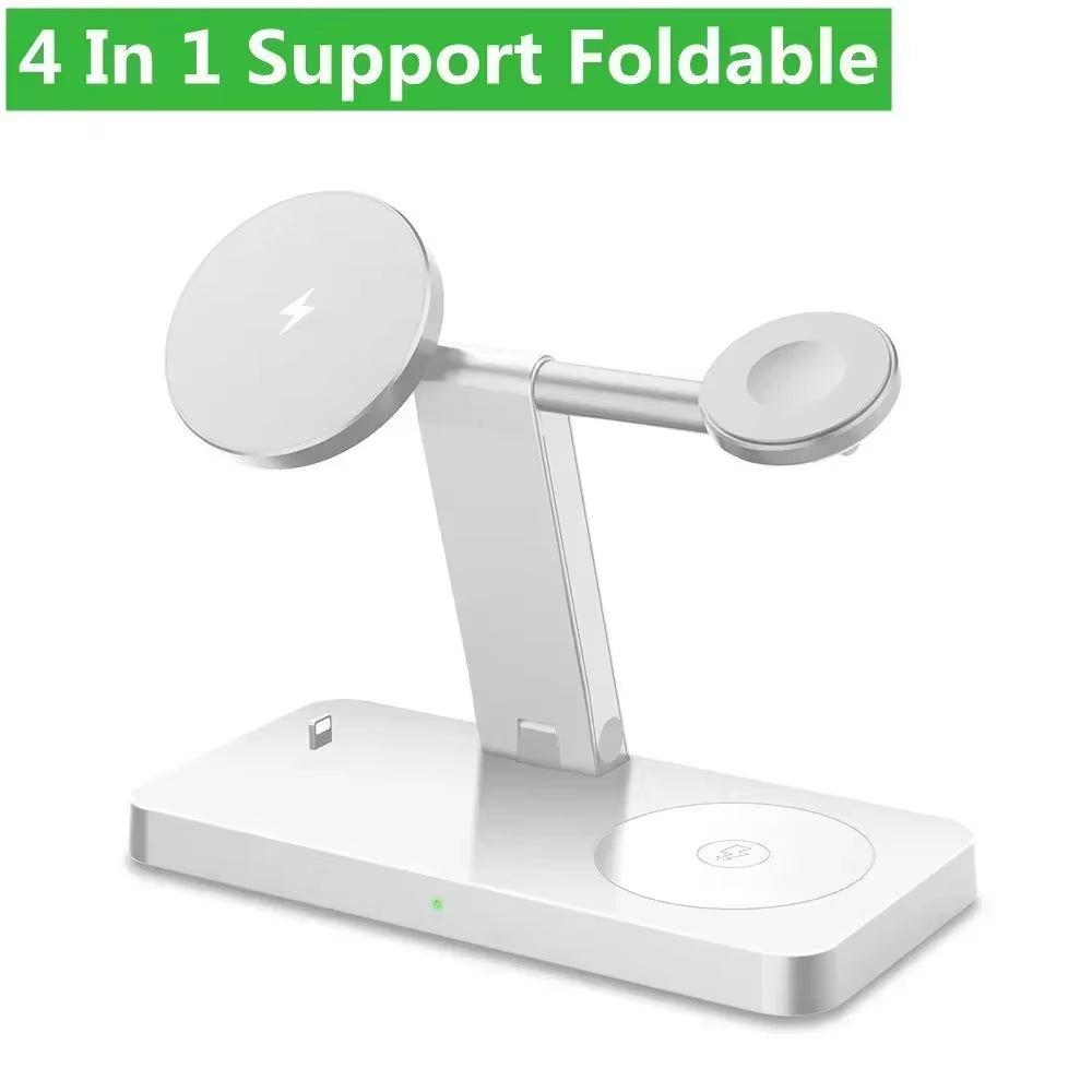 3 in 1 100W Magnetic Wireless Charger Stand for Magsafe Iphone 16 15 14 13 12 Apple Watch 8 7 Airpods Pro Fast Charging Station