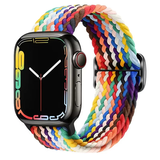 Braided Loop for  Watch Strap 44Mm 40Mm 45Mm 41Mm 42Mm 38Mm 49Mm Elastic Solo Bracelet Iwatch Series 7 Se 3 6 Ultra 8 Band