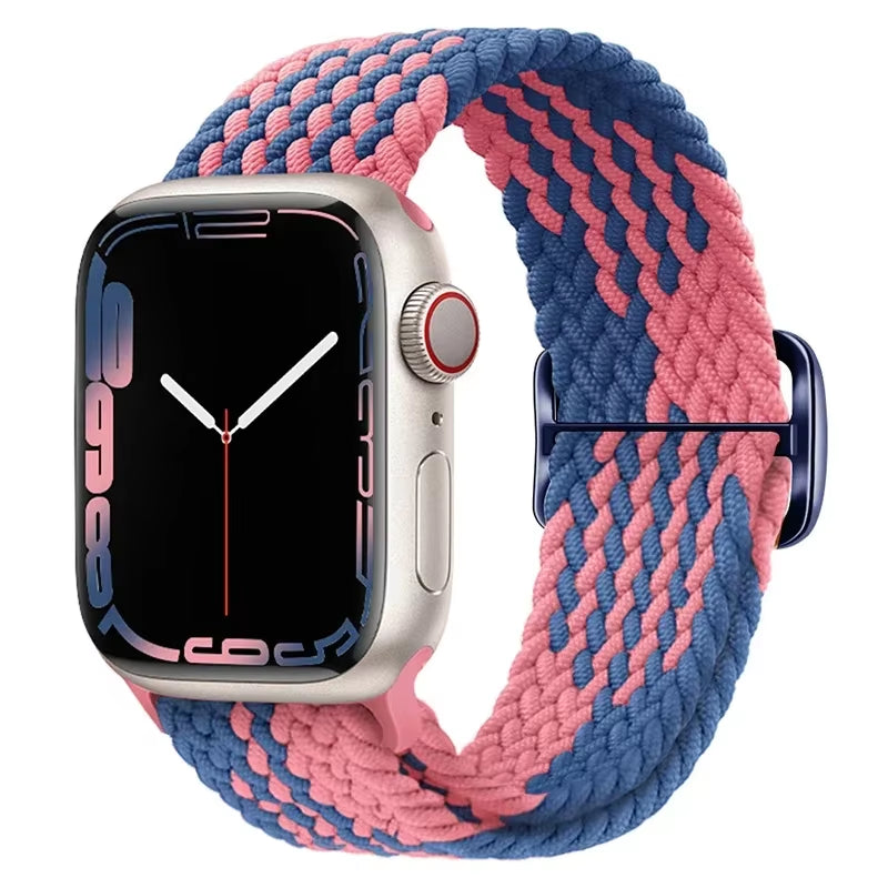 Braided Loop for  Watch Strap 44Mm 40Mm 45Mm 41Mm 42Mm 38Mm 49Mm Elastic Solo Bracelet Iwatch Series 7 Se 3 6 Ultra 8 Band