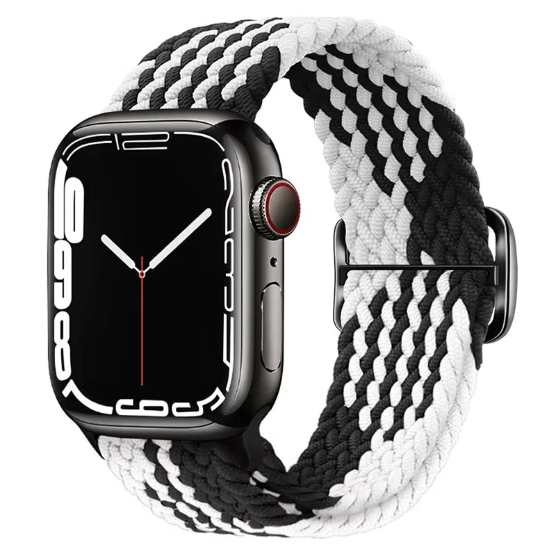 Braided Loop for  Watch Strap 44Mm 40Mm 45Mm 41Mm 42Mm 38Mm 49Mm Elastic Solo Bracelet Iwatch Series 7 Se 3 6 Ultra 8 Band