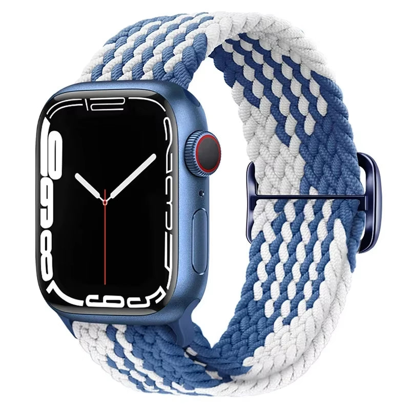 Braided Loop for  Watch Strap 44Mm 40Mm 45Mm 41Mm 42Mm 38Mm 49Mm Elastic Solo Bracelet Iwatch Series 7 Se 3 6 Ultra 8 Band