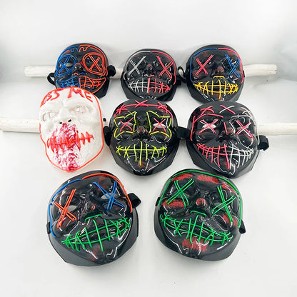 Multi Style Glowing LED Purge Mask Professional Wireless Luminous Party Mask Flashing Decorative Headgear Masker for Halloween