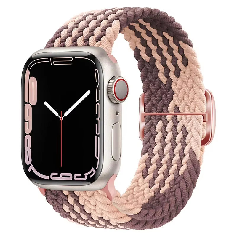 Braided Loop for  Watch Strap 44Mm 40Mm 45Mm 41Mm 42Mm 38Mm 49Mm Elastic Solo Bracelet Iwatch Series 7 Se 3 6 Ultra 8 Band