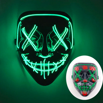 Multi Style Glowing LED Purge Mask Professional Wireless Luminous Party Mask Flashing Decorative Headgear Masker for Halloween