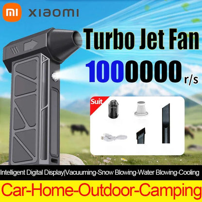 Xiaomi Electric Turbo Jet Fan 1000000 RPM Brushless Motor 8000Mah Turbo Violent Fan USB Rechargeable Powerful Dust Blower 2025