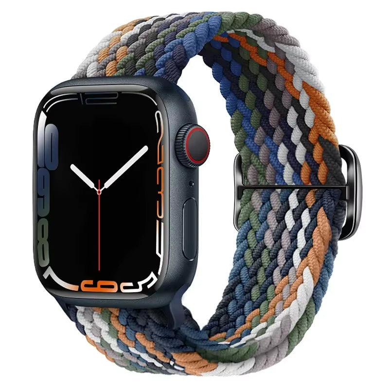 Braided Loop for  Watch Strap 44Mm 40Mm 45Mm 41Mm 42Mm 38Mm 49Mm Elastic Solo Bracelet Iwatch Series 7 Se 3 6 Ultra 8 Band