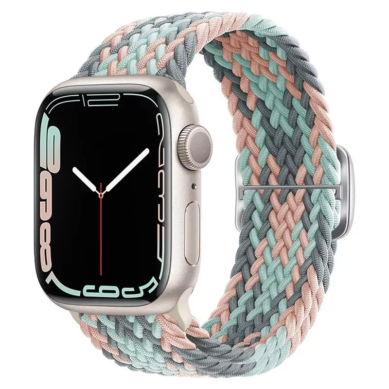 Braided Loop for  Watch Strap 44Mm 40Mm 45Mm 41Mm 42Mm 38Mm 49Mm Elastic Solo Bracelet Iwatch Series 7 Se 3 6 Ultra 8 Band