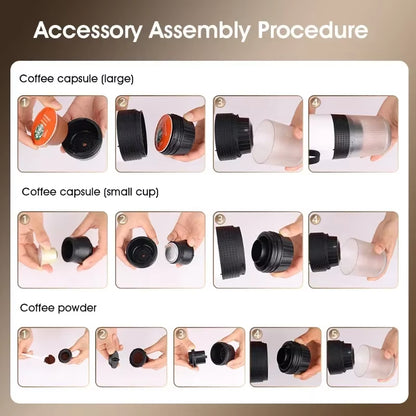 Youpin Coffee Machine Wireless Electric Portable Espresso Coffee Machine Maker 3-In-1 Capsule Powder Travel Coffee Maker