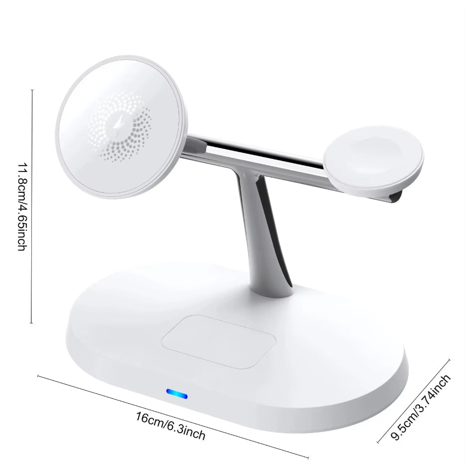 3 in 1 100W Magnetic Wireless Charger Stand for Magsafe Iphone 16 15 14 13 12 Apple Watch 8 7 Airpods Pro Fast Charging Station