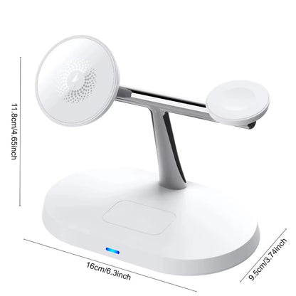 3 in 1 100W Magnetic Wireless Charger Stand for Magsafe Iphone 16 15 14 13 12 Apple Watch 8 7 Airpods Pro Fast Charging Station