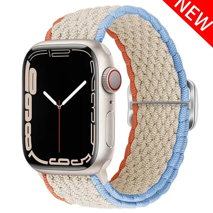Braided Loop for  Watch Strap 44Mm 40Mm 45Mm 41Mm 42Mm 38Mm 49Mm Elastic Solo Bracelet Iwatch Series 7 Se 3 6 Ultra 8 Band