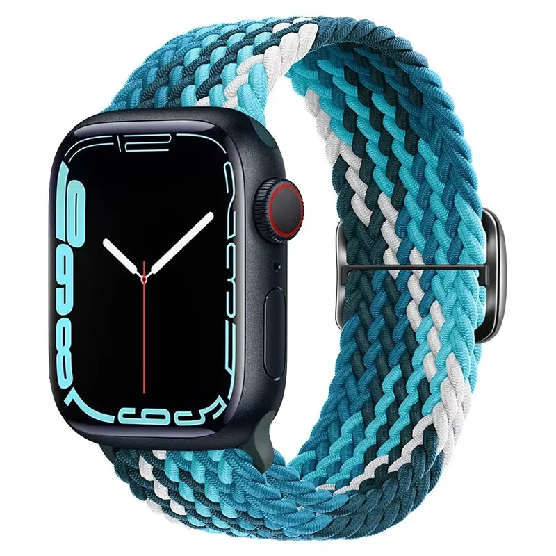 Braided Loop for  Watch Strap 44Mm 40Mm 45Mm 41Mm 42Mm 38Mm 49Mm Elastic Solo Bracelet Iwatch Series 7 Se 3 6 Ultra 8 Band