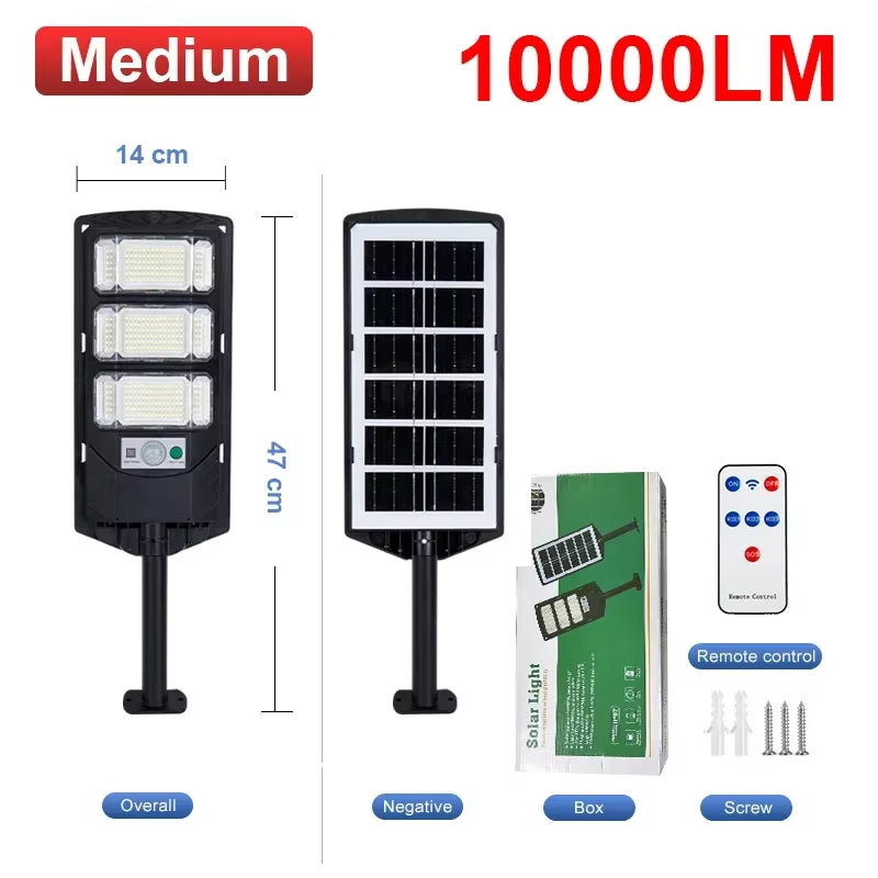 Outdoor Solar Powered LED Street Light with Motion Sensor Waterproof Garden Lighting Lamp Sun Charge Solar Spotlighting