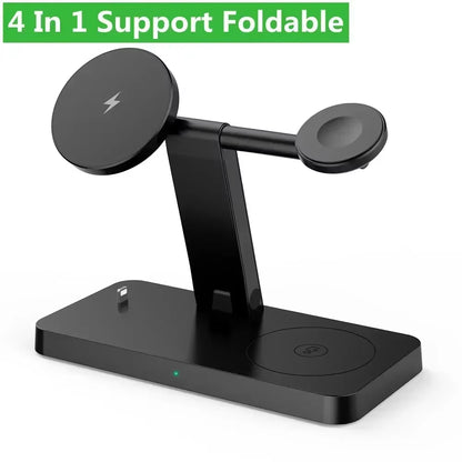 3 in 1 100W Magnetic Wireless Charger Stand for Magsafe Iphone 16 15 14 13 12 Apple Watch 8 7 Airpods Pro Fast Charging Station