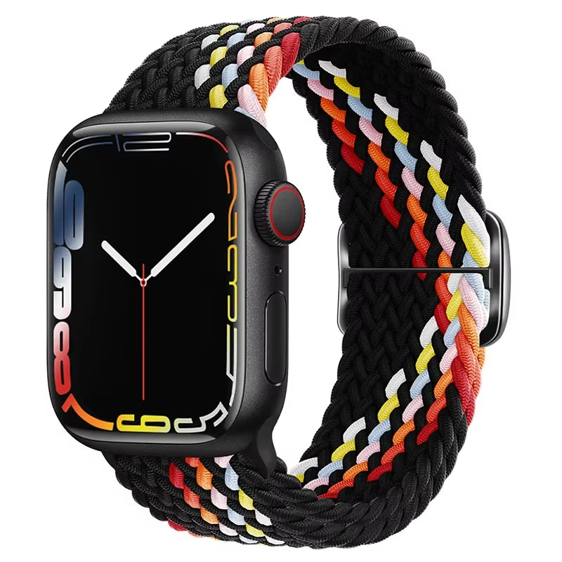 Braided Loop for  Watch Strap 44Mm 40Mm 45Mm 41Mm 42Mm 38Mm 49Mm Elastic Solo Bracelet Iwatch Series 7 Se 3 6 Ultra 8 Band