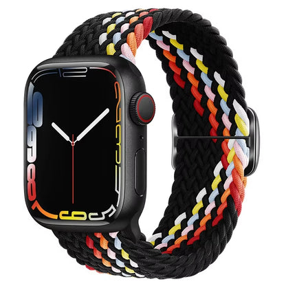Braided Loop for  Watch Strap 44Mm 40Mm 45Mm 41Mm 42Mm 38Mm 49Mm Elastic Solo Bracelet Iwatch Series 7 Se 3 6 Ultra 8 Band