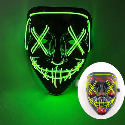 Multi Style Glowing LED Purge Mask Professional Wireless Luminous Party Mask Flashing Decorative Headgear Masker for Halloween