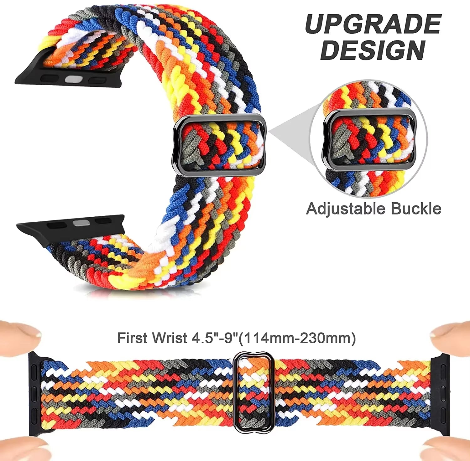 Braided Loop for  Watch Strap 44Mm 40Mm 45Mm 41Mm 42Mm 38Mm 49Mm Elastic Solo Bracelet Iwatch Series 7 Se 3 6 Ultra 8 Band