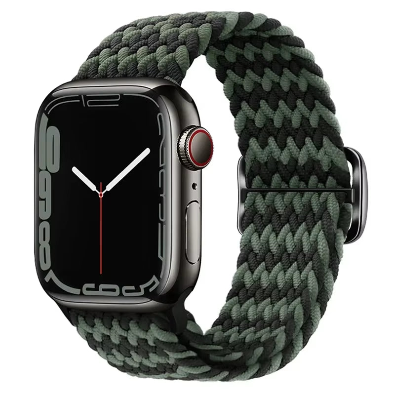 Braided Loop for  Watch Strap 44Mm 40Mm 45Mm 41Mm 42Mm 38Mm 49Mm Elastic Solo Bracelet Iwatch Series 7 Se 3 6 Ultra 8 Band