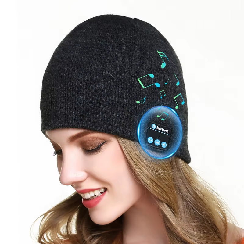 2025 Wireless Hat Speaker New Bluetooth Hat Music Autumn Winter Phone Call Outdoor Knitted Caps Movable Washable