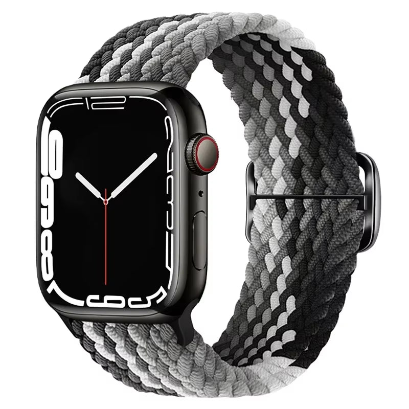Braided Loop for  Watch Strap 44Mm 40Mm 45Mm 41Mm 42Mm 38Mm 49Mm Elastic Solo Bracelet Iwatch Series 7 Se 3 6 Ultra 8 Band