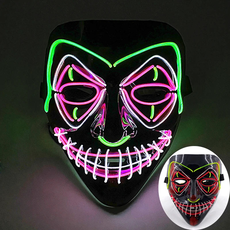 Multi Style Glowing LED Purge Mask Professional Wireless Luminous Party Mask Flashing Decorative Headgear Masker for Halloween